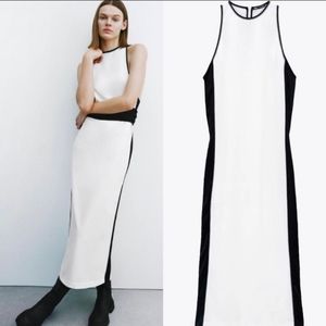 Zara Black and white maxi sleeveless dress.
